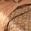 Copriletto Trapuntato Geo Morsetto ! Alviero Martini 1ª Classe - Raso di Cotone - Cuoio