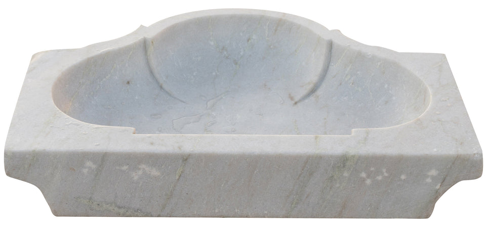 Biscottini Acquaio in marmo bianco L77xPR55xH13 cm Vasca realizzata completamente