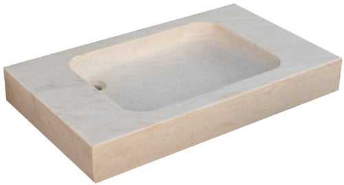 Biscottini Biscottini Acquaio Vasca Marmo Bianco 89x52x13 Lavandino Lavello Fatto a Mano