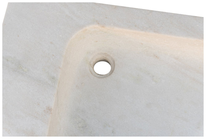 Biscottini Biscottini Acquaio Vasca Marmo Bianco 89x52x13 Lavandino Lavello Fatto a Mano