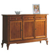 MOBILI 2G - Madia credenza arte povera 3 porte 3 cassetti tinta legno 154x42x102 (1266)