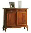 MOBILI 2G - Madia credenza arte povera 2 porte 2 cassetti tinta legno 105x42x102 (1268)