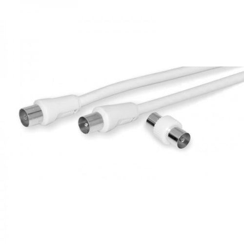 Cavo antenna spina/presa IEC 9,5 mm. M/F con adattatore spina/spina - 10Mt.