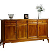 MOBILI 2G - Madia credenza arte povera 4 porte 4 cassetti tinta legno 205x42x102 (1267)