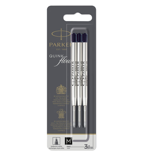 Blister 3 Refill Sfera Quinkflow Medio Nero Parker