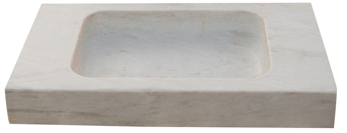 Biscottini Acquaio in marmo bianco L89xPR52xH13 cm Vasca realizzata completamente