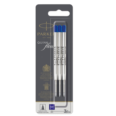 Blister 3 Refill Sfera Quinkflow Medio Blu Parker