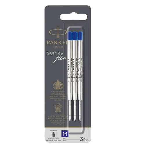 Blister 3 Refill Sfera Quinkflow Medio Blu Parker