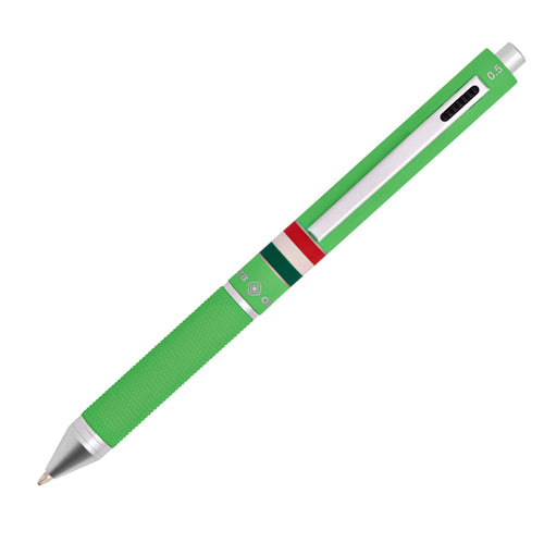 Penna Sfera Scatto Multifunzione Quadra Fusto Verde Chiaro Gommato Italia Osama