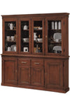 MOBILI 2G - Cristalliera arte povera 4 porte 2 cassetti legno tinta noce 200x47x214 (1224)