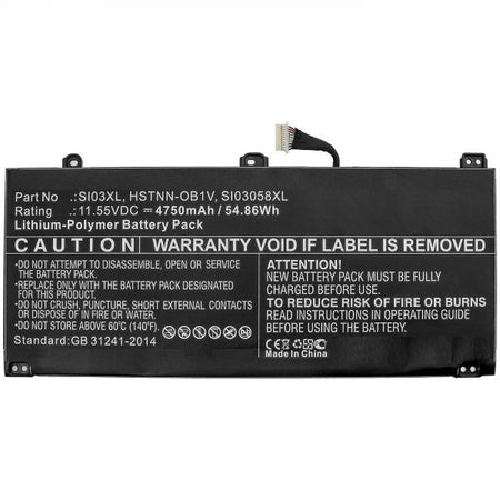 CoreParts MBXHP-BA0273 ricambio per laptop Batteria (Laptop Battery for HP 54.86Wh - Li-Polymer 11.55V 4750mAh for - HP Chromebook 14B 54.86Wh Li-Polymer 11.55V 4750mAh for HP Chromebook 14B - Warran