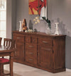 MOBILI 2G - Credenza arte povera 2 porte 7 cassetti legno tinta noce 170x47x96 (1226)