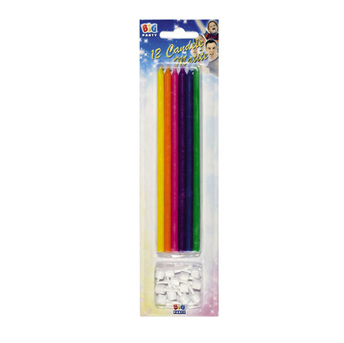12 Candeline Matite 15Cm Colori Assortiti Big Party