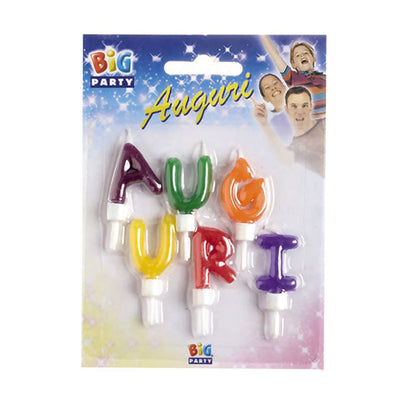 Set Candeline Auguri Colori Assoriti Big Party