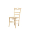 MOBILI 2G - Set 2 sedie shabby legno laccato avorio anticato seduta legno 43x46x89