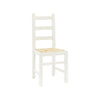 MOBILI 2G - Set 2 sedie arte povera legno bianco seduta paglia 50x47x90