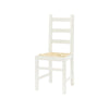 MOBILI 2G - Set 2 sedie arte povera legno bianco seduta paglia 50x47x90