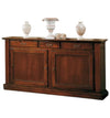 MOBILI 2G - MADIA CREDENZA ARTE POVERA 2 PORTE IN LEGNO TINTA NOCE  L.196 P.50 H.104