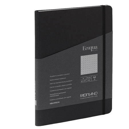 Taccuino C/Elast. Ecoqua Plus Spiral. A5 70Fg. Puntinato Nero Fabriano