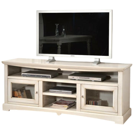 MOBILI 2G - MOBILE PORTA TV GOCCIA 170*46*69H, LEGNO, COLORE BIANCO ANTICATO
