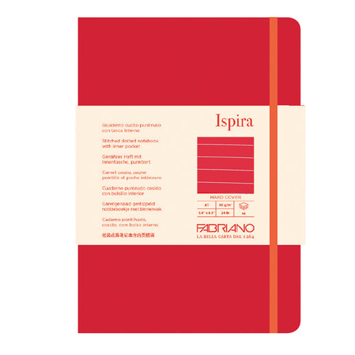 Taccuino C/Elast. Ispira Cop. Rigida F.To A5 96Fg. A Righe Rosso Fabriano
