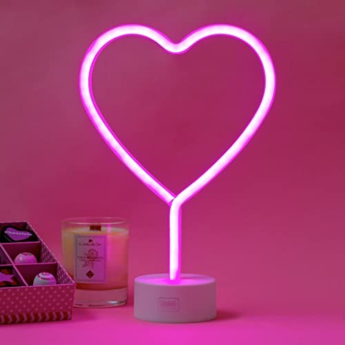 Legami, Lampada Led Effetto Neon, Tema Heart