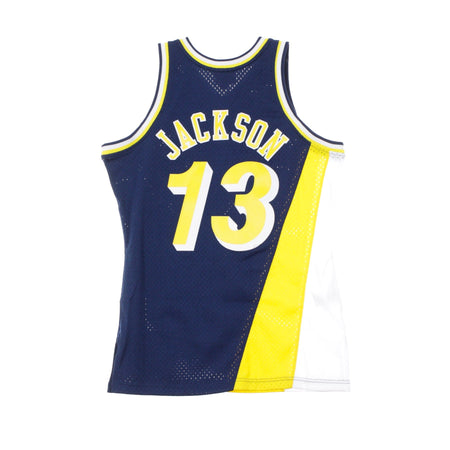 MITCHELL &amp; NESS Canotta Basket Uomo Nba Swingman Jersey Mark Jackson No.13 1996-97 Indpac Road Original Team Colors da uomo