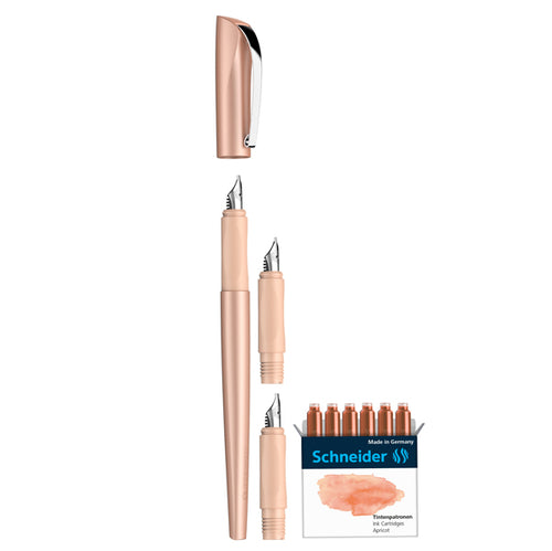 Set Penna Stilografica Callissima+3 Punte Intercamb. Fusto Albicocca Schneider