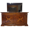 MOBILI 2G - Credenza Madia in Legno Massello 2 Ante e 2 Cassetti Noce Bassano Intarsio 213x55x108H (505F)