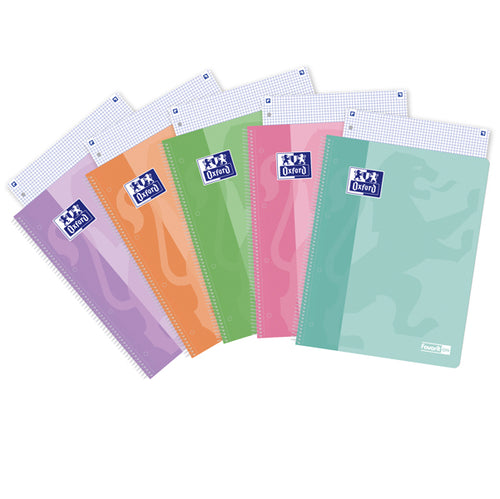 Maxiquad. Spiralato A4+ 1 Rigo 120Fg 90G Colori Ass. Pastelon Oxford
