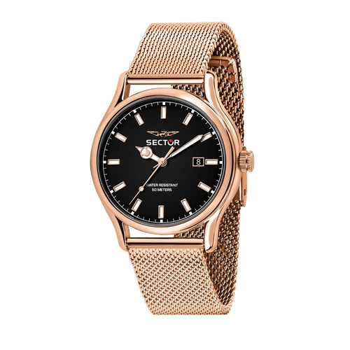 Orologio SECTOR uomo 660 datario bracciale acciaio oro rosa / nero