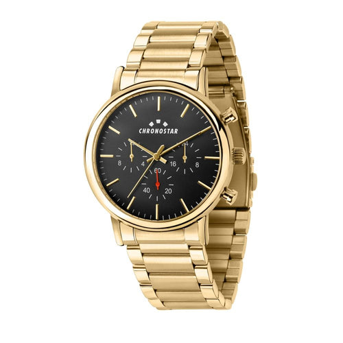 Orologio CHRONOSTAR uomo Polaris multi funzione acciaio dorato / nero