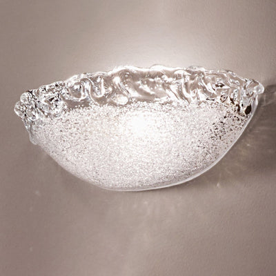 Applique classica DUE P FROST 2699 AP E27 LED vetro graniglia cristallo lampada parete vaschetta