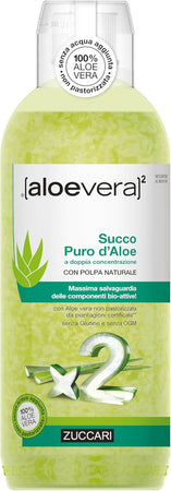3 pack aloevera2 zuccari succo puro aloe a doppia concentrazione con polpa naturale 3 pezzi da 1 litro ciascuno senza glutine e senza ogm