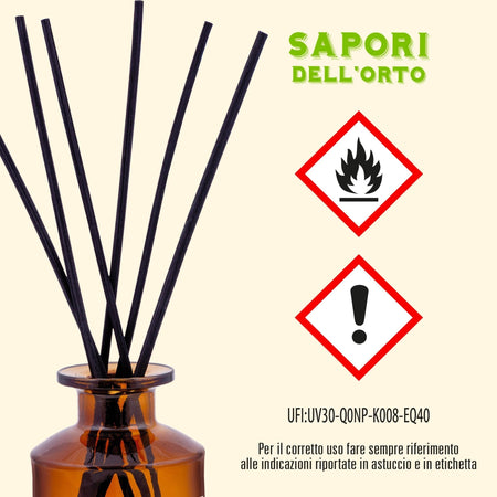 Helan Sapori dell'Orto - Profumatore per Ambienti, Profumo Ambiente con Bastoncini per Diffusori dalle Note Aromatiche e Verdi - Idee Regalo Deodorante e Profumatori Ambiente, 100 ml - Made in Italy - Naturopatica shop & therapy