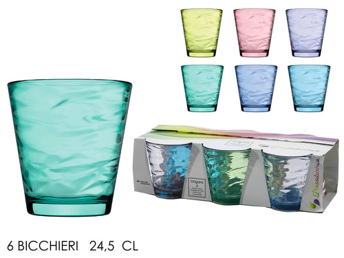 Set 6 Bicchieri Colorati Origami
