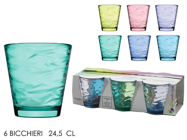 Set 6 Bicchieri Colorati Origami