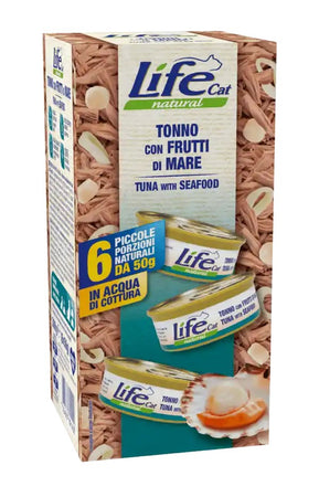 Life Cat Natural Multipack Tonno con Frutti di Mare per Gatti 6x50 gr