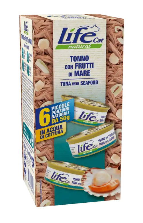 Life Cat Natural Multipack Tonno con Frutti di Mare per Gatti 6x50 gr