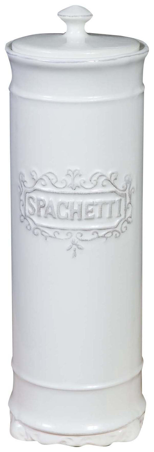 Biscottini Biscottini Contenitore Porta Spaghetti Porcellana Bianca Shabby Chic 10x10x30