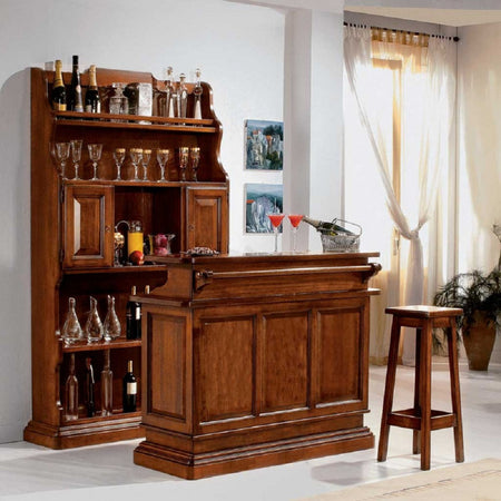 MOBILE BAR ARTE POVERA LEGNO DI PIOPPO TINTA NOCE 131x47x103 (1223)