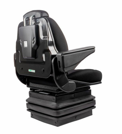 Sedile Activo Standard in tessuto nero con molleggio meccanico e braccioli