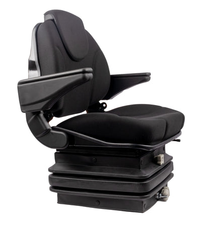 Sedile Activo Standard in tessuto nero con molleggio meccanico e braccioli