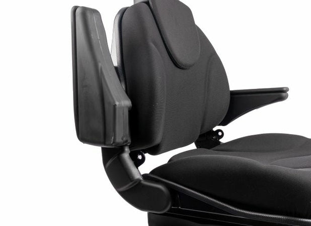 Sedile Activo Standard in tessuto nero con molleggio meccanico e braccioli