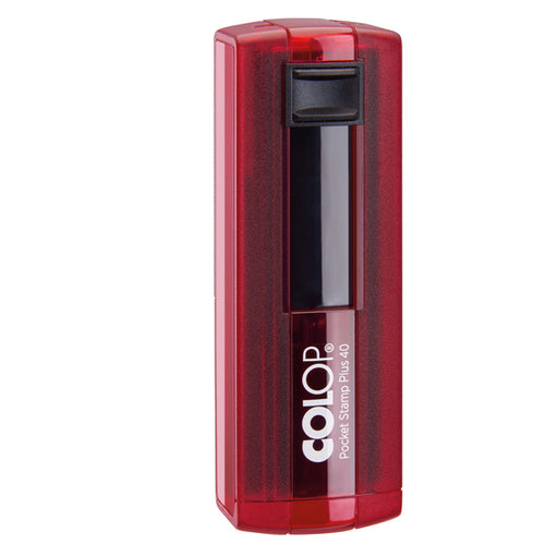 Timbro Pocket Stamp Plus 40 23 X 59 Mm - 6 Righe Autoinch.Rosso Rubino Colop