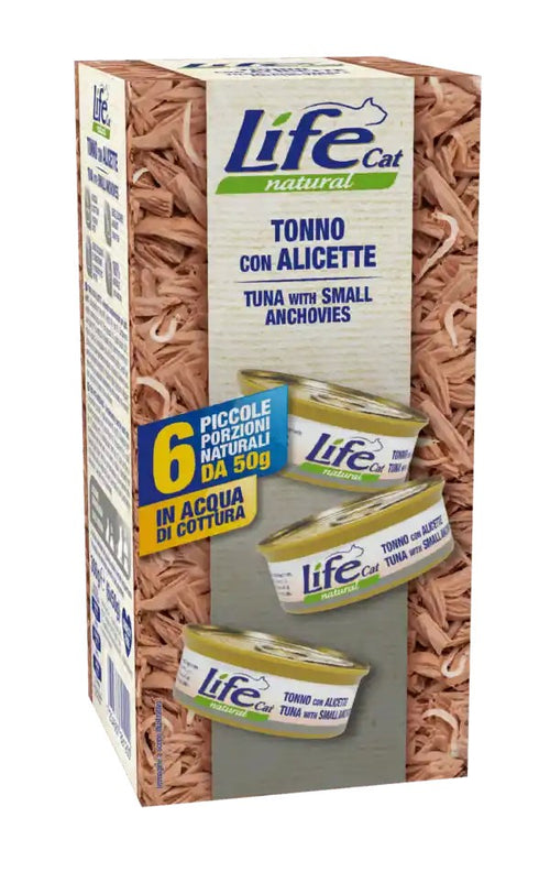 Life Cat Natural Multipack Tonno con Alicette per Gatti 6x50 gr