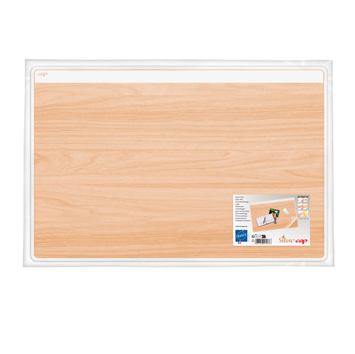Sottomano Silva In Pvc Con Stampa Legno E Copertura Trasp. Antiriflesso Cep