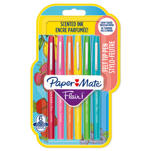 Blister 6 Pennarelli Flair Nylon Colori Assortiti Scented Papermate
