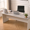 Scrivania per Ufficio in Legno Bianco Grigio Postazione Lavoro Studio 180x80 H74cm