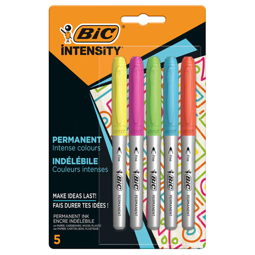 Astuccio 5 Marcatori Intensity Punta Tonda Colori Assortiti Rainbow Bic